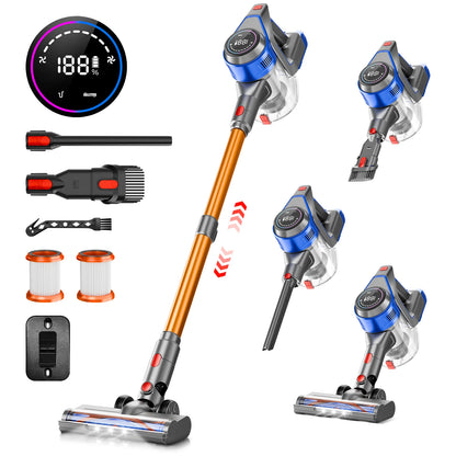 Honki 78KPA Cordless Vacuum Cleaner with LED High Power Strong Suction Wet and Dry Handheld Vacuum Cleaner for Pet Hair Carpet