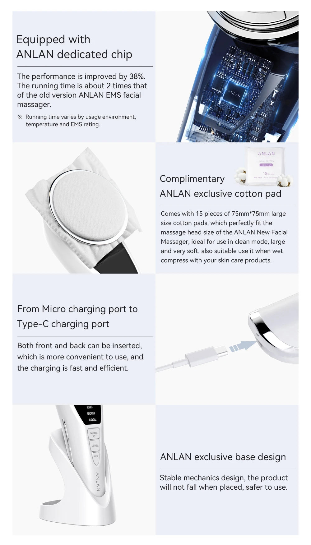 ANLAN Facial Massager Pro Microcurrent Face Lifting Skin Rejuvenation with Cold Deep Cleaning Anti-aging Skincare Beauty Device