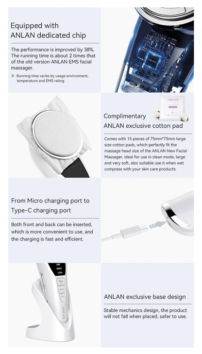 ANLAN Facial Massager Pro Microcurrent Face Lifting Skin Rejuvenation with Cold Deep Cleaning Anti-aging Skincare Beauty Device