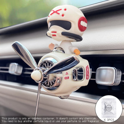 No perfume DIY fragrance diffuser pilot head shake dog car air fresheners vent clip ornament decoration accessories rotate plane