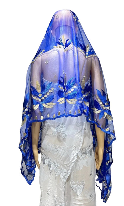 On Sale 2025 New African Net Hijab Scarf for Muslim Women African Dubai Islam Headscarf Embroidery Shawls Voile