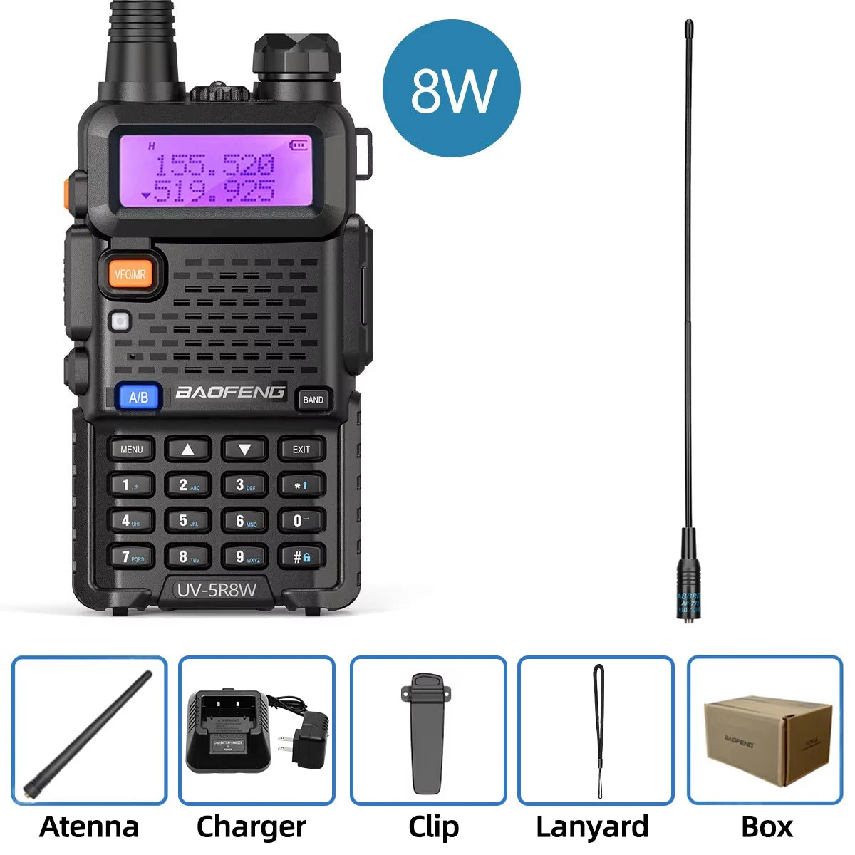 Baofeng Walkie Talkie UV 5R 5W 8W Dual Band Ham Two Way Radio Vhf Uhf FM Radio Handheld Transceiver Hunting 16KM
