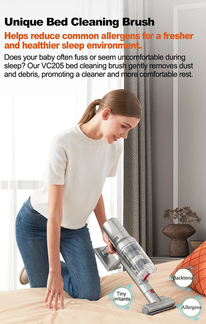 Wireless Handheld Vacuum Cleaner VC205,27000PA Suction,Smart Dust Sensor,Touch Screen,Portable Stick Cordless Vacuum for Home