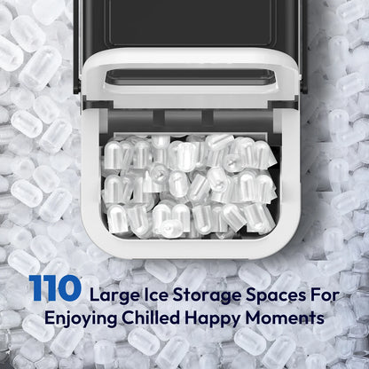 LOEFME Portable Ice Maker 1.4L 12kg/24H Fast Ice Cube Machine Self Cleaning Countertop Ice Maker for Home Kitchen Office Camping RV Party Bar Automatic Ice Making Machine Low Noise Energy Saving Easy Operation Large Capacity