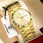 POEDAGAR Top Business Man Watch Luminous Waterproof Stainless Steel Men Wristwatch Date Week Quartz Fashion Casual Men's Watches