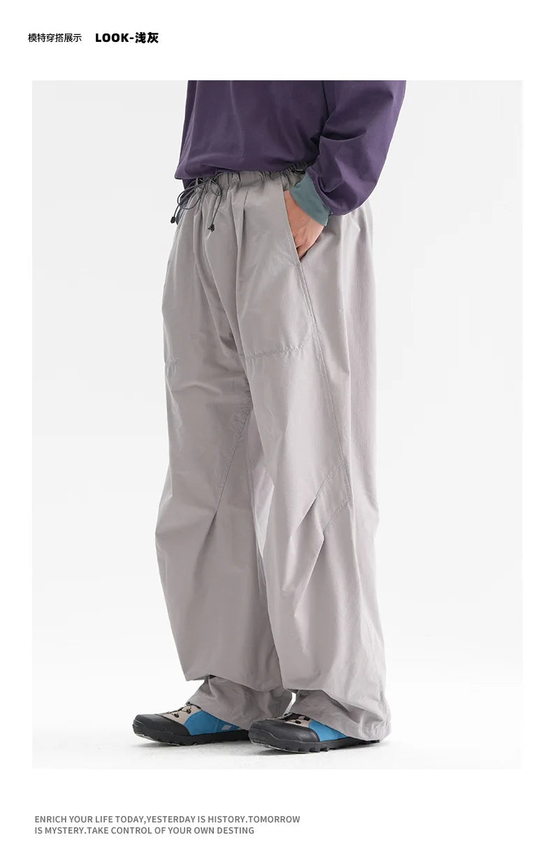 Men Streetwear Fashion Loose Casual Lightweight Quick Dry Sport Pants Women Outdoor Techwear Cargo Baggy Pant Boy Girl Trousers