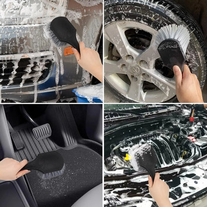 Auto Wheel Rim Brush Soft Bristle Long Car Tire Detailing Washing Tool for Exhaust Tips Engine Vehicle Motorcycle Truck SUV RV