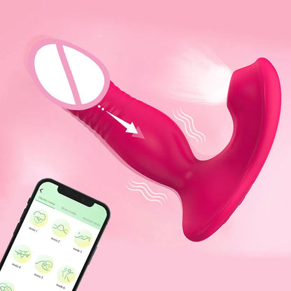 Wearable Sucking Thrusting Dildo Vibrator APP Control Clit Stimulator Penetration Vagina Panties Vibrator  Sex Toys for Female