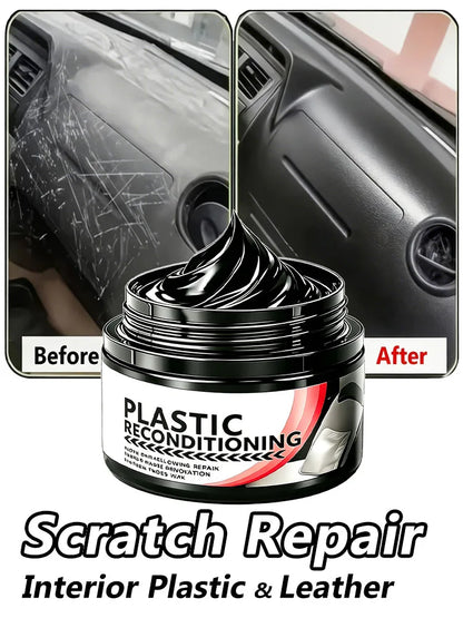 Car Plastic Care Paste Renovates Polishes Interior and Exterior Plastics Dustproof Dirt-Resistant and Adds Shine