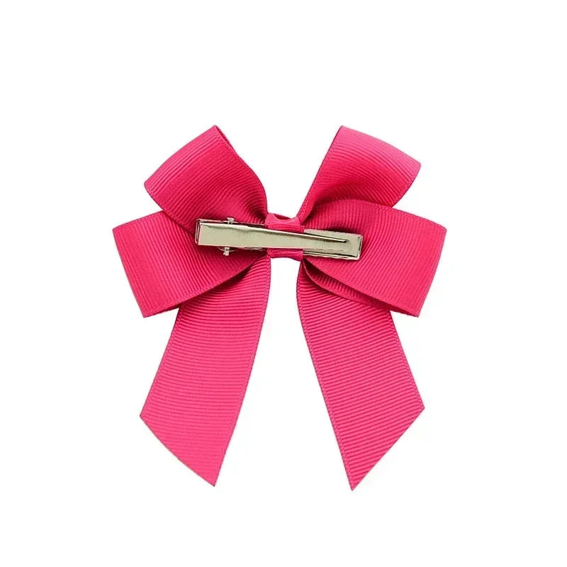 1pcs 3.6'' Solid Color Bowknot Hair Clips For Baby Girls Classic Bows Hairpins Cute Barrettes Headwear Kids Hair Accessories