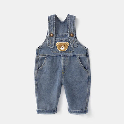 Soft Cotton Baby Boys Overalls Spring Autumn Kids Cartoon Long Pants Casual Girls Jumpsuits Children Clothes Suspender Trousers