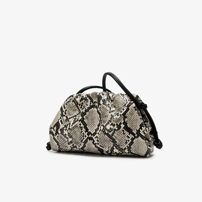 Ruched Serpentine Dumpling Bags for Women Pouch Handbag Cloud Clutch Snake Pattern Shoulder Crossbody Bag Luxury Designer Bag