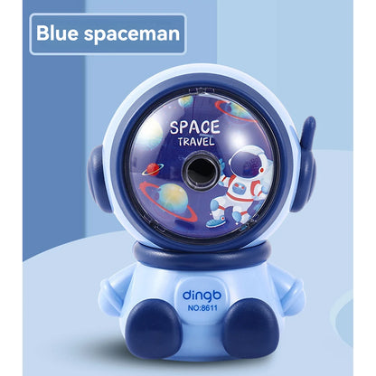 1pc Astronaut Cartoon Pencil Sharpener Students Pencil SharpenerHand Crank Manual Sharpener Cartoon Pencil Cutter For School