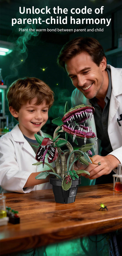 Creative Carnivorous Potted Plant Man-Eating Flower Building Blocks Home Decoration Collection MOC Bricks Toys For Children Gift
