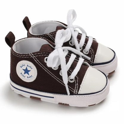 Print Star Sports Baby Canvas Classic Sneakers Newborn Baby Boys Girls First Walkers Shoes Infant Toddler Anti-slip Baby Shoes
