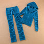 Solid Color Velvet Tracksuit 2025 Women's Zipper Top and Pants Suit Two-Piece Set