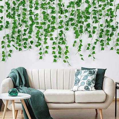 4/10M Artificial Plant Green Ivy Leaf Garland Fake Plant Creeper Hanging Vine Outdoor DIY Garden Wall Wedding Party Home Decor