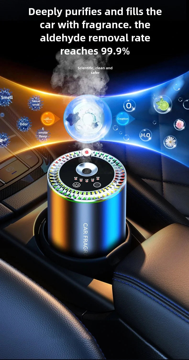 Car LED Aromatherapy Auto Machine Starry Sky Atmosphere Light Automatic Fragrance Intelligent Spray Car Aromatherapy Accessories