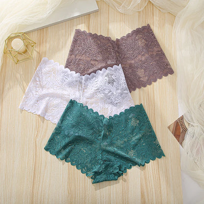 3Pcs Women Panties Sexy Lace Female Underpants Plus Size Underwear Large Size Lightweight Seamless Low Waist Briefs Breathable