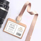 Office Supplies Luxury Metal Material Business Card Holder Credit Id Card Badge Holder With Exquisite Lanyard Custom