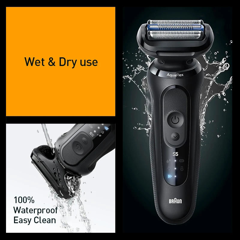 Braun Electric Shaver Series S5 Pro+ Reciprocating Electric Shaver Men Razors Ipx7 Waterproof Beard Trimmer Wet and Dry Dual