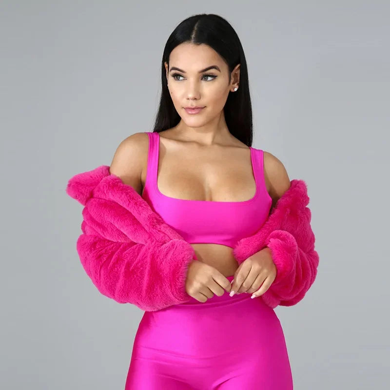 Women Coat Faux Fur Coats Sexy Short Jackets Turn Down Collar Long Maxi Loose Open Stitch Thick Warm Outerwear Autumn Winter