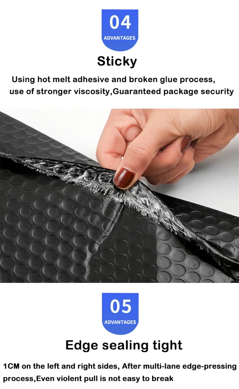 50/100 Pcs Black Bubble Packaging Envelope Mailing Envelopes Mailer Poly Envelope for Shipping Self Seal Bubble Bags Padding
