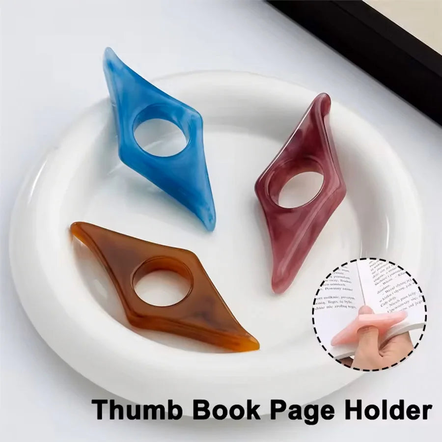 1pc Solid Color Book Page Holder, Creative Portable Thumb Book Page Holder For Reading Book,Pattern Design Irregularity