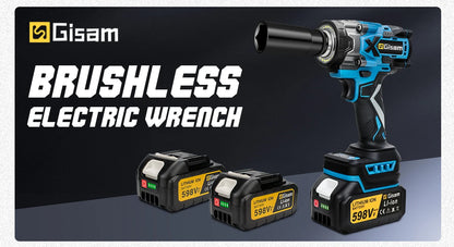 Gisam 900N.M Brushless Electric Impact Wrench 1/2" Cordless High Torque Wrench Drill Screwdrivers Tools For Makita Battery Pin