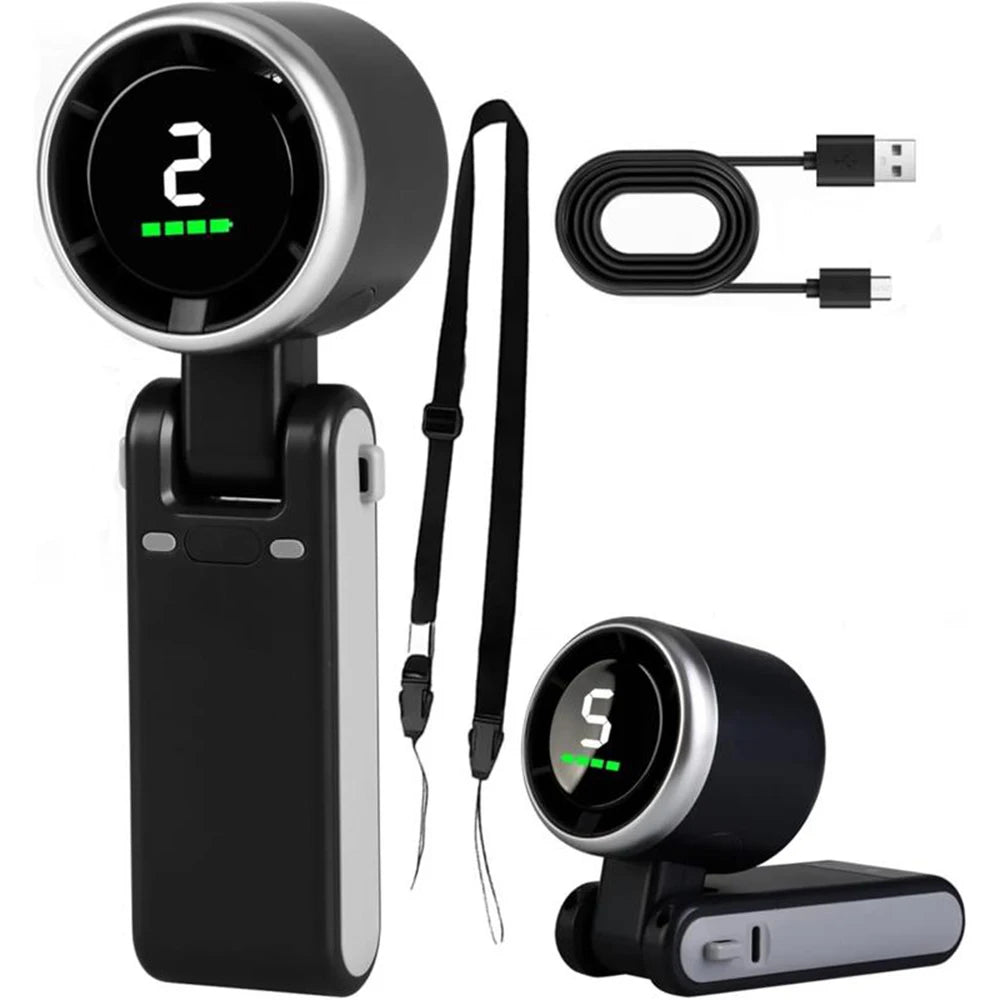 3-in-1 Fan, 5-speed, 3600mAh Rechargeable Lithium Battery, USB Charging, Travel Mini Fan