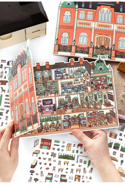 Kawaii College of Fine Arts 3D Candy Apartment Landscape Sticker  DIY Pocket Cabin Scene festival gift