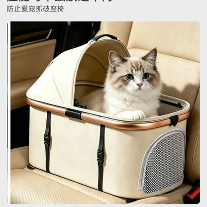 A6-2 Twin Pet Stroller Aluminum Alloy Detachable Foldable Lightweight Separate Travel Cart for Dogs Cats