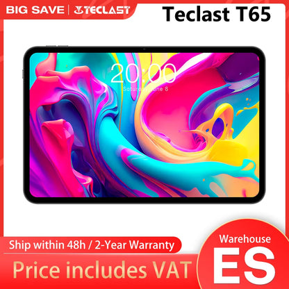 Teclast T65 Android 16 Tablet 13.4 inches 120Hz Max. 26GB RAM 256GB ROM T7280 8 cores 1920x1200 4G LTE 13MP + 5MP 10000mAh