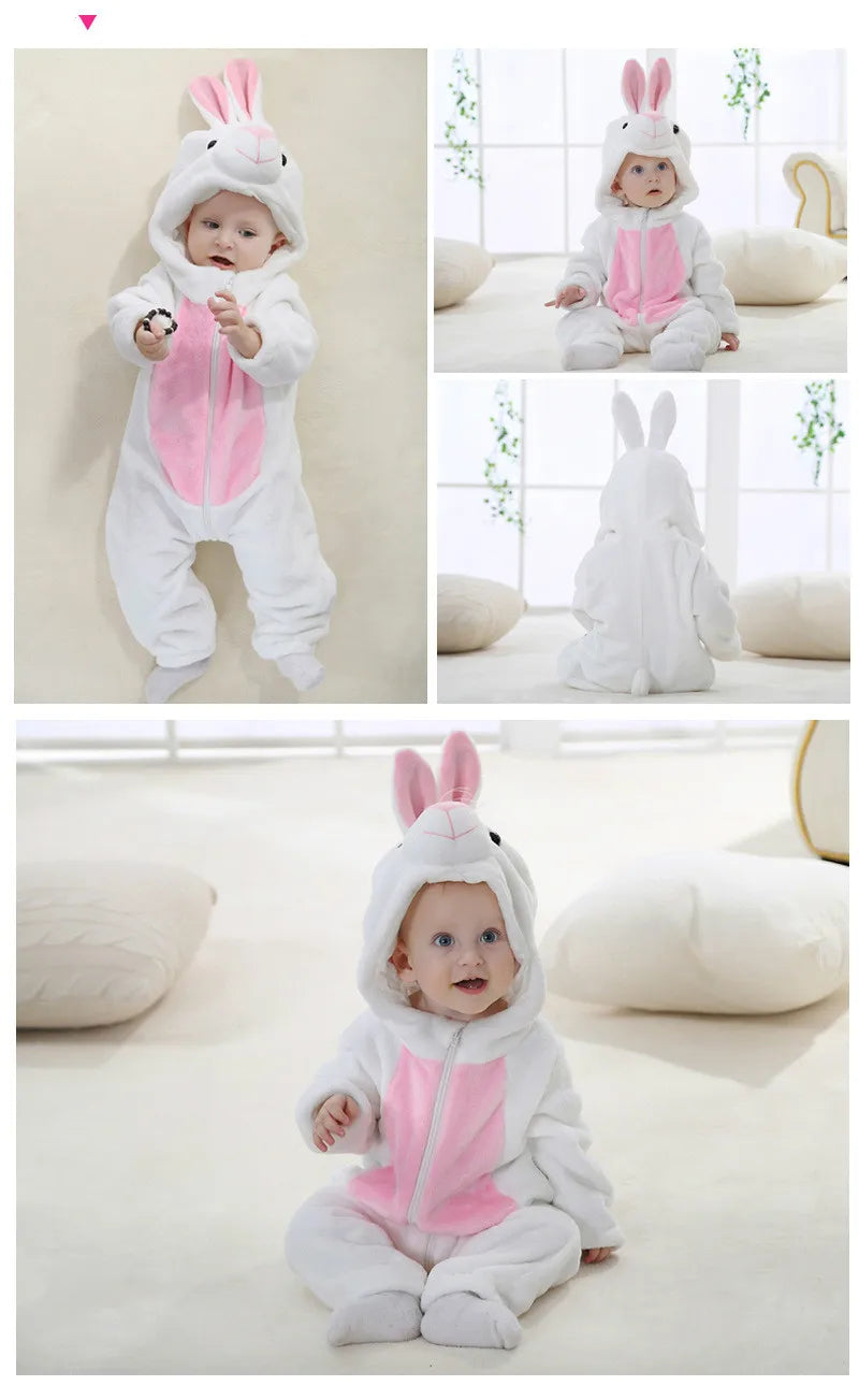 Baby Clothes Winter Pajamas Flannel Thermal Pijamas for Toddler Kids Boys Girls Squirrel Cow Onesies Infant Jumpsuit Pyjamas