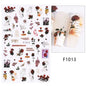 Black and White Love Flowers Line Art 3D Stickers Nail Decals Nail Art Accessories Butterfly Rose Nail Stickers Nail Sliders