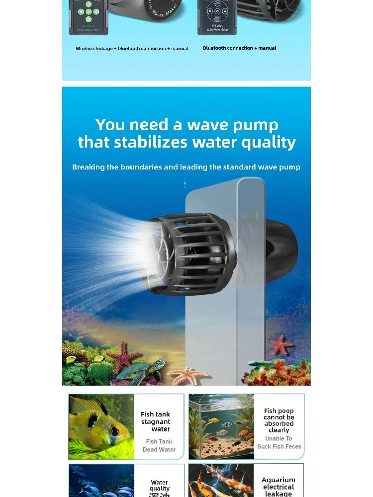 Jecod/Jebao New Cordless DMP-10M/20M-30/40M WiFi Bluetooth App Control Freshwater Saltwater Fish Tank Aquarium Wavemaker Pump