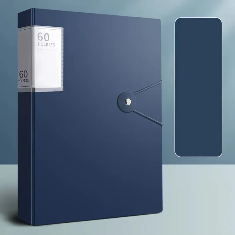 A4 Plastic Folder with 60 Transparent Pages Morandi Tinted Organizer for Students/Certificates/Exams/Pregnancy Documents