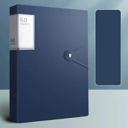 A4 Plastic Folder with 60 Transparent Pages Morandi Tinted Organizer for Students/Certificates/Exams/Pregnancy Documents