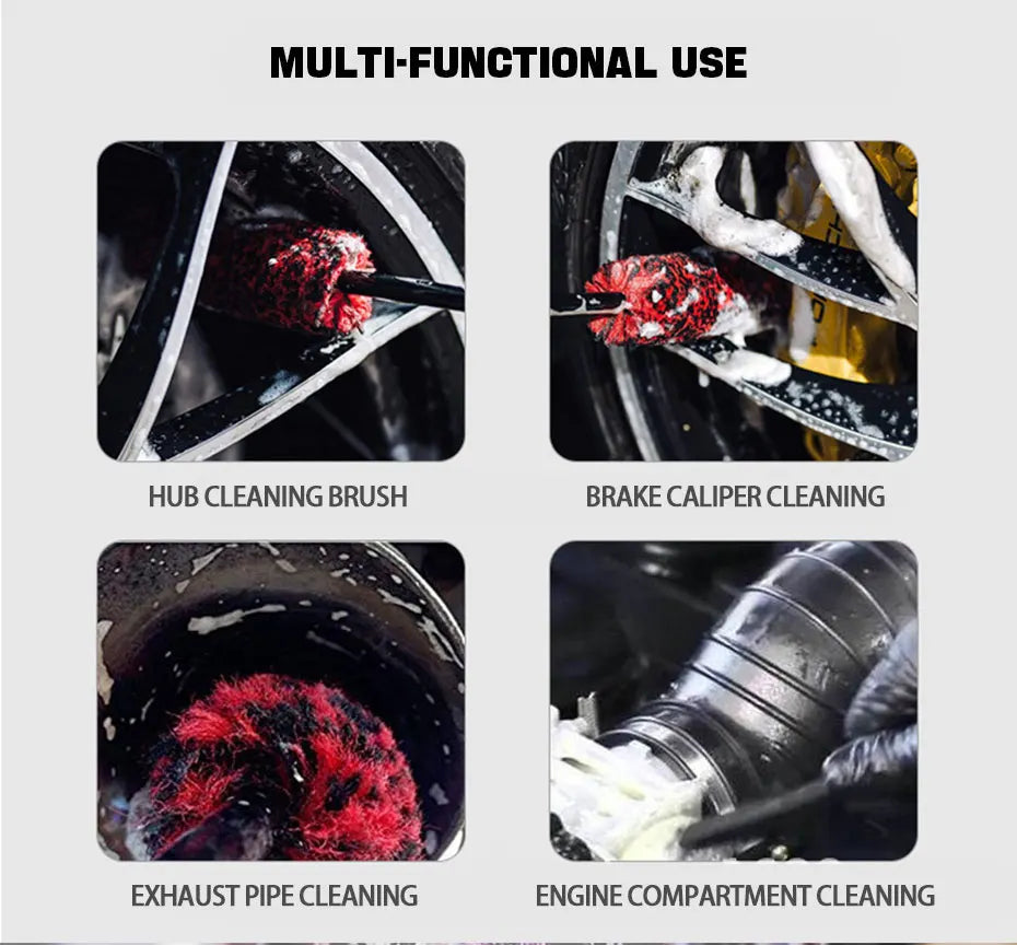 SEAMETAL Car Wheel Detailing Brush Bendable Auto Wheel Woolies Brushes Car Cleaning Tools for Car Rim Tire Washing Accessories