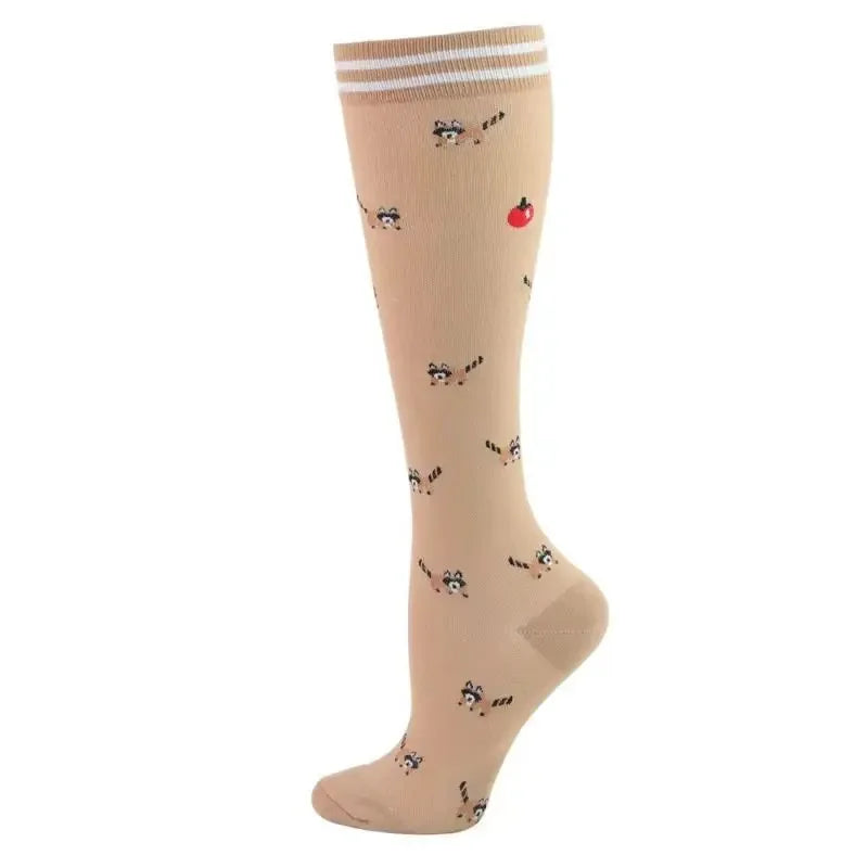 New Men Women Compression Socks for Leggings Running Marathon Pressure Soccer Adult Socks Network Red Pressure Nurse Men Socks