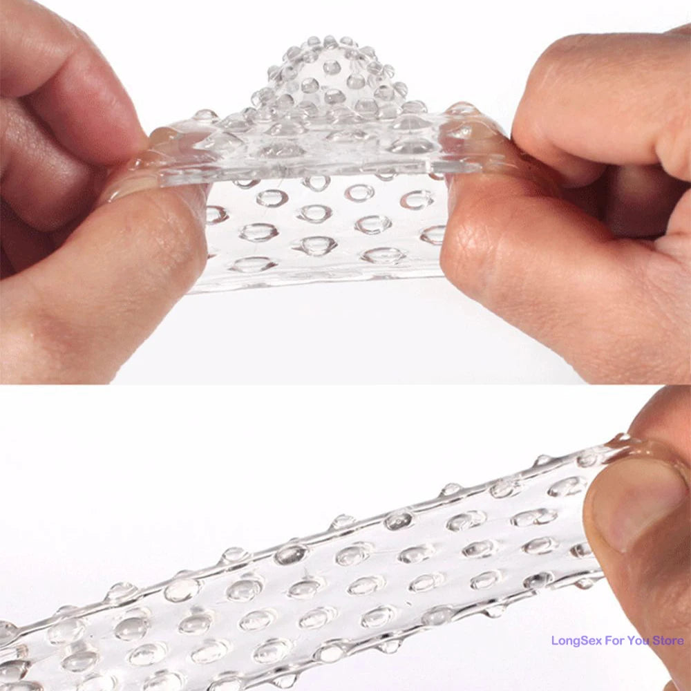 Finger Condoms Adult Sex Toys Spike Condom Women Stimulation Female Vagina Clitoris Silicone dotted Finger Coats Adult supplies