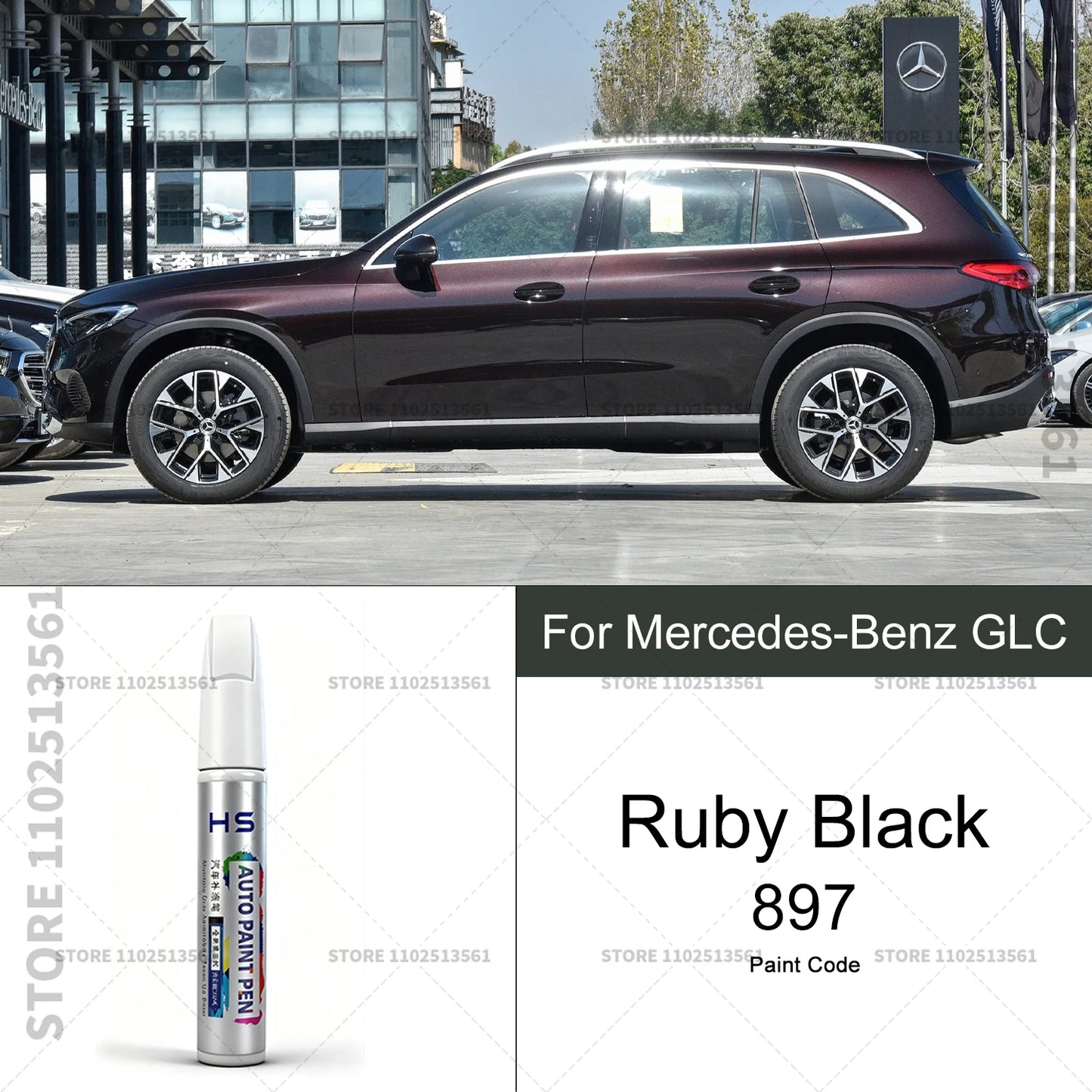 For Mercedes-Benz GLC Car Paint Repair Pen Touch Up Scratch Remover DIY Auto Accessories Gray 7992 White 149 Blue 896 Red 3996