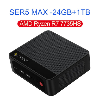 Beelink SER5 Max AMD Ryzen7 7735HS R3 3200U R5 5500U 5625U 16G RAM 500G SSDNVME Mini PC Suppor 4K Type-C Gaming Desktop Computer