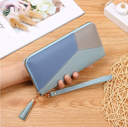 Fashion Zipper Wallets Womens Long Purses Handbags Coin Purse Cards Holder PU Leather Billfold Wallet