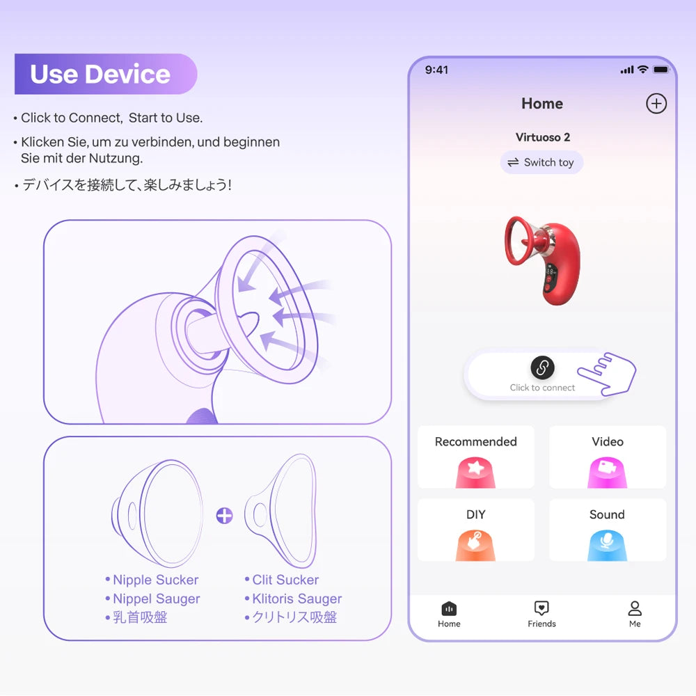 APP Control Clitoral Sucker Vibrator Tongue Licking Nipple Vagina Massager Clit Stimulator Female Masturbation Sex Toy for Women