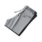 Men Casual Pants Loose Straight Drawstring Elastic Waist Business Pants Solid Color Breathable 2 Side Pockets Sports Trousers