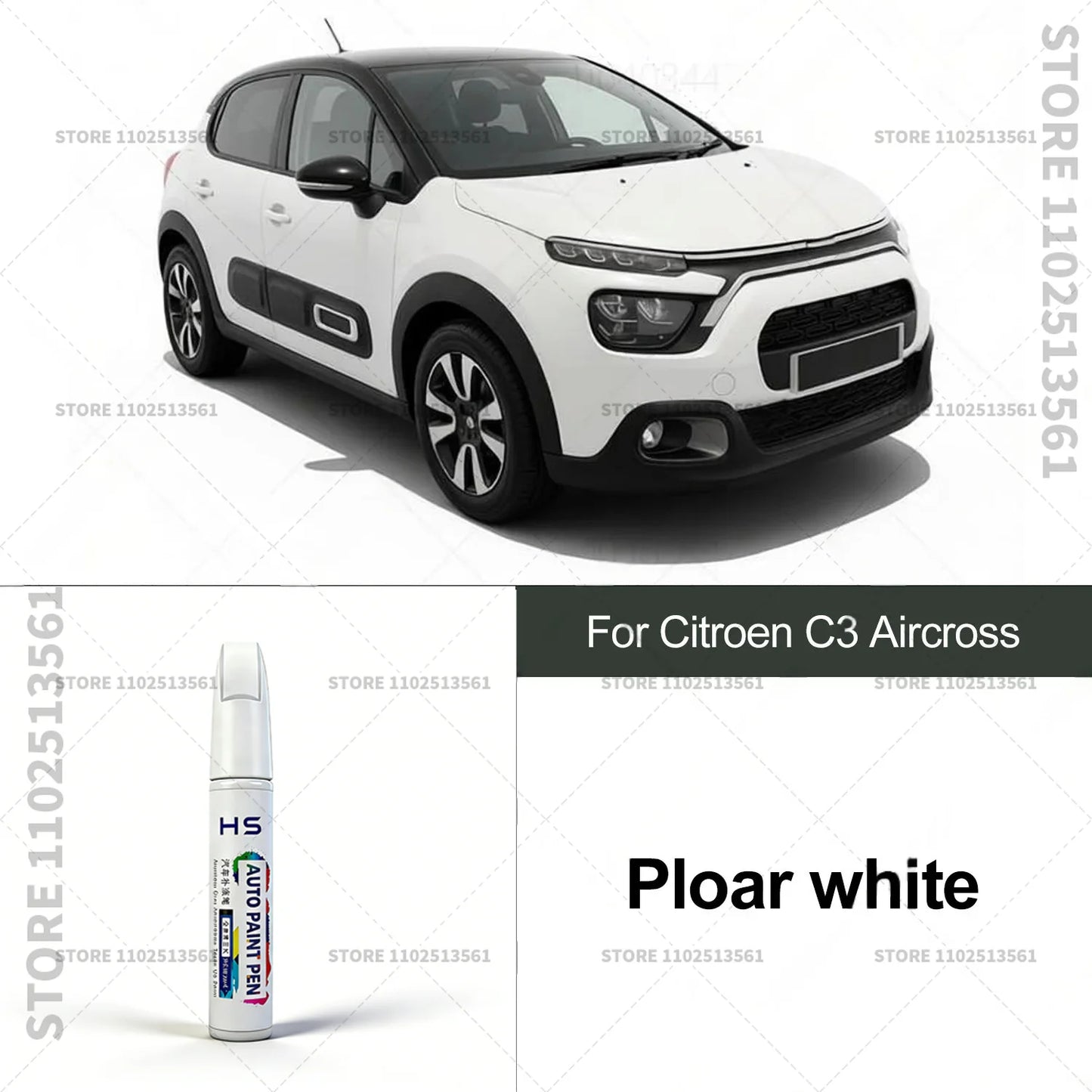 Touch Up Paint Pen Quick Repair Car Scratch Chip Paint Brush Cosmo blue black Montana green Ploar white For Citroen C3 Aircross