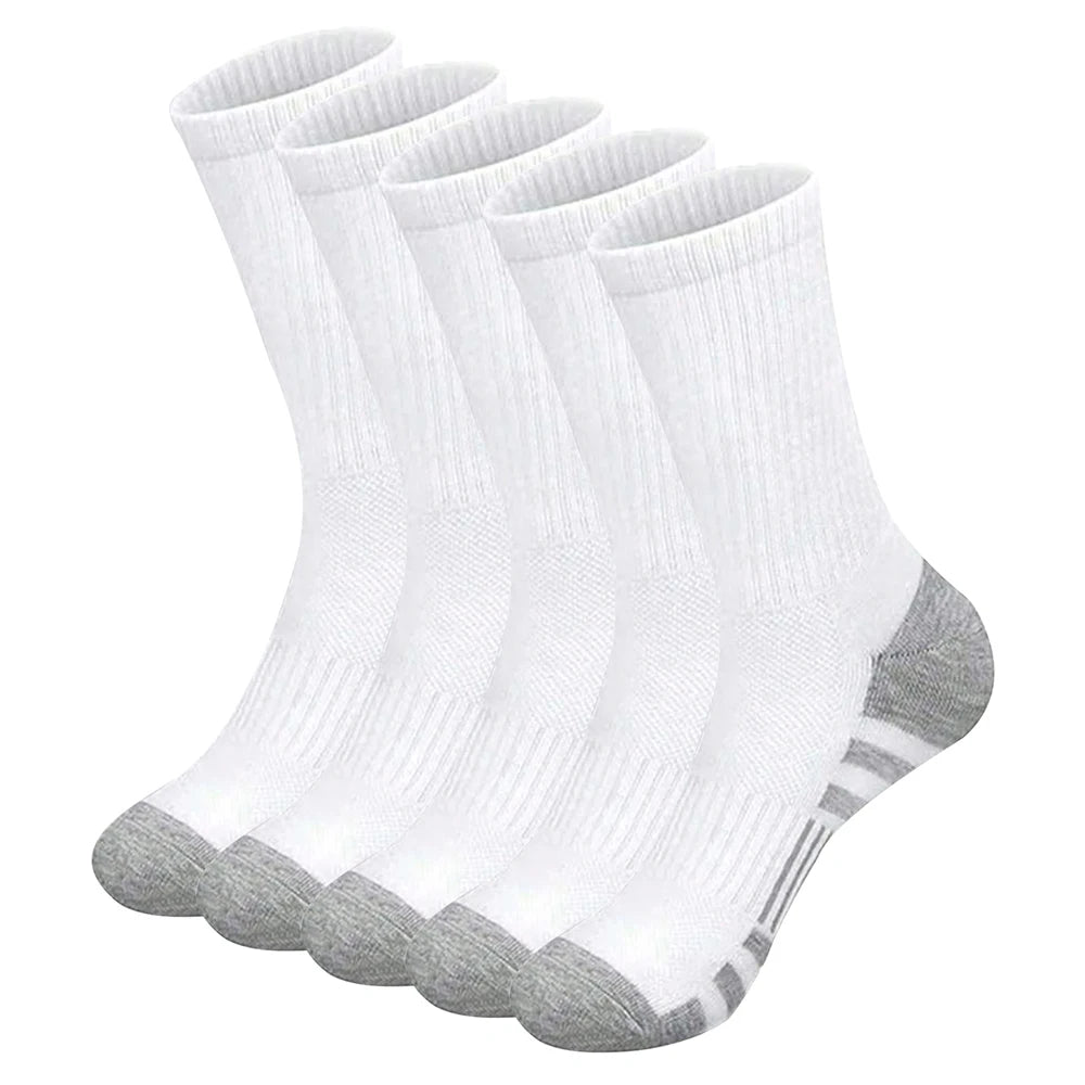 6/10 Pairs Men's Socks Spring Autumn Simple Casual Black White Striped Socks Breathable Mid Tube Sock High-quality Round Neck