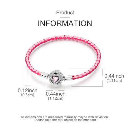 New Charm Bracelet 925 Silver Heart Shape Holy Mother Snake Chain Clasp Bracelet Fit Original Bead DIY Fashion Jewelry