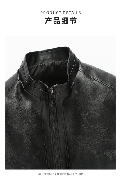 Winter Fur Leather Jacket Men Genuine Leather 2025 New Mandarin Collar Sheepskin Coat Male Leather Jacket Motorcycle Clothing